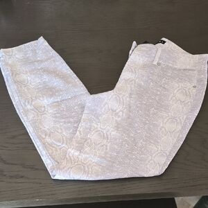 White Snake Print Pants